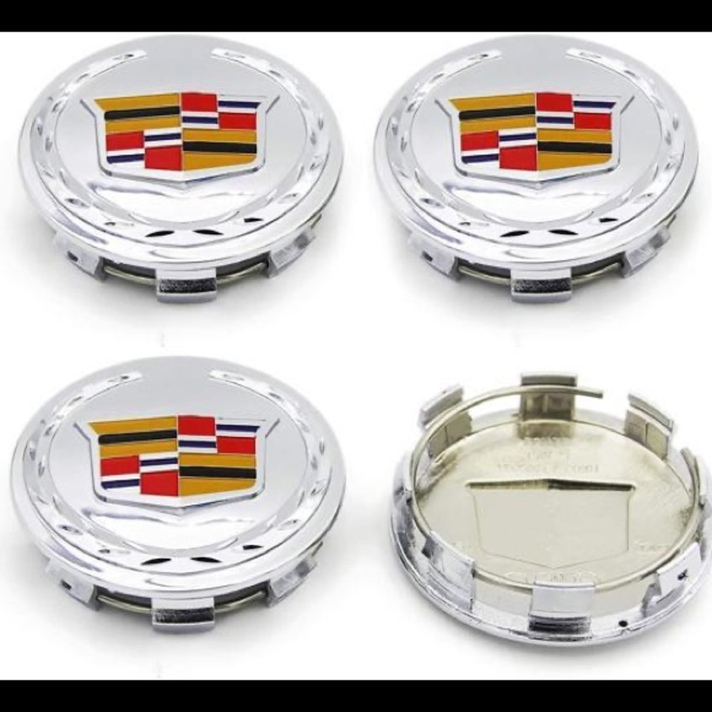 Cadillac Center Caps Silver 83mm/3.25 inch Brand New (Set of 4)